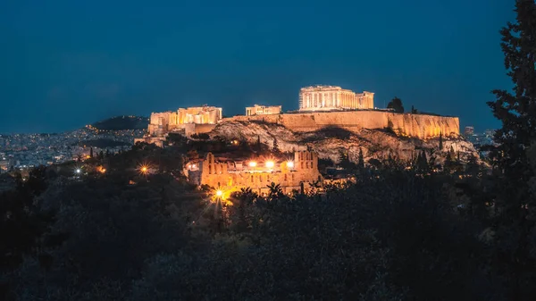 Athen Griechenland Akropolis Und Parthenon Die Hauptstadt Des Schönsten Wahrzeichens — Stockfoto