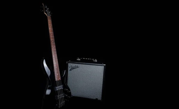 Electric Guitar Black Background — Stock Photo, Image