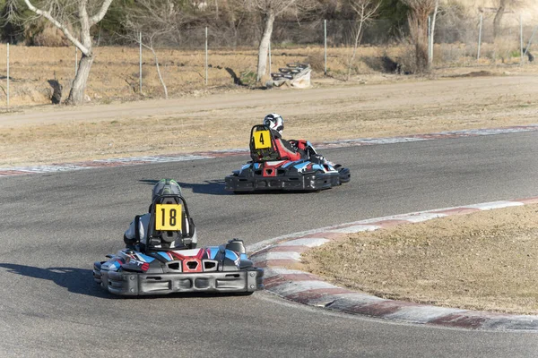 Cabalgando Kart Alta Velocidad Ocio Activo Entretenimiento Pista Karting —  Fotos de Stock