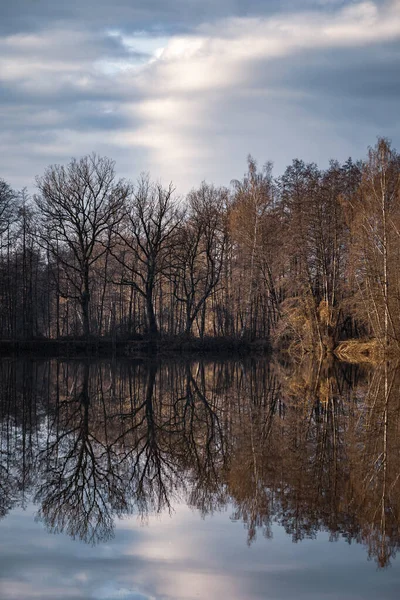 Schöne Landschaft Mit Einem Fluss Und Einem See Hintergrund — Stockfoto