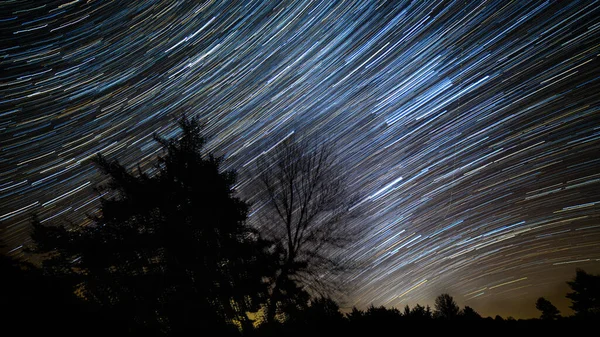 Nachtelijke Hemel Met Sterren Maan — Stockfoto