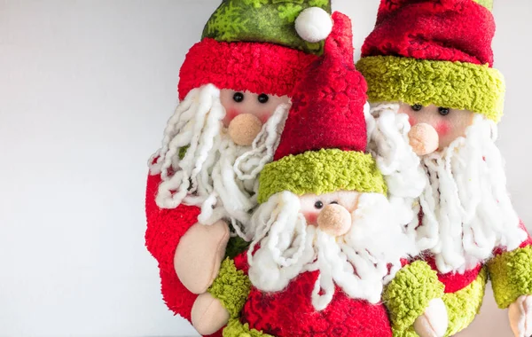 Christmas Toy Snowman Santa Claus White Background — Stock Photo, Image