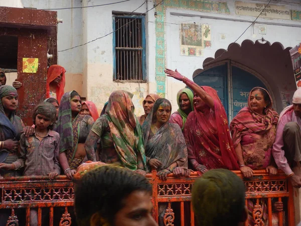 Persone Durante Celebrazione Holi India — Foto Stock