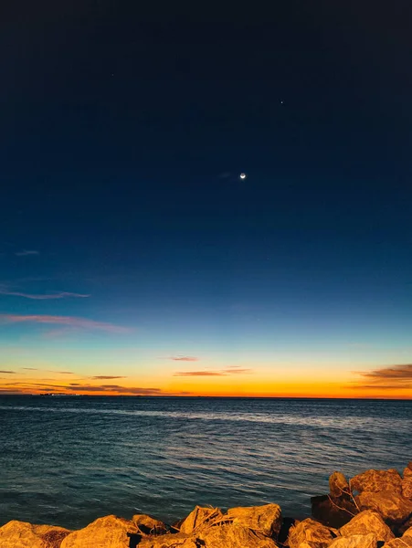 Belo Pôr Sol Sobre Mar — Fotografia de Stock