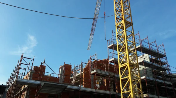 Chantier Construction Avec Grue Bâtiment — Photo