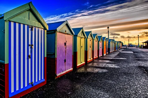 Coloridas Casas Madera Playa — Foto de Stock