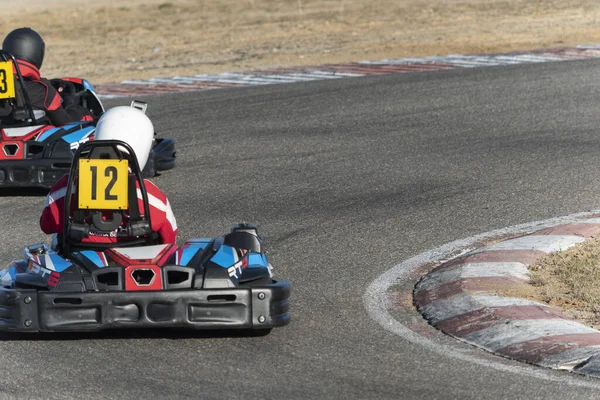 Cabalgando Kart Alta Velocidad Ocio Activo Entretenimiento Pista Karting —  Fotos de Stock