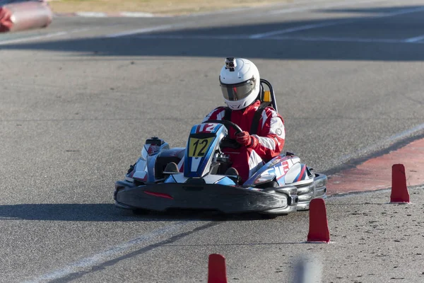 Cabalgando Kart Alta Velocidad Ocio Activo Entretenimiento Pista Karting — Foto de Stock