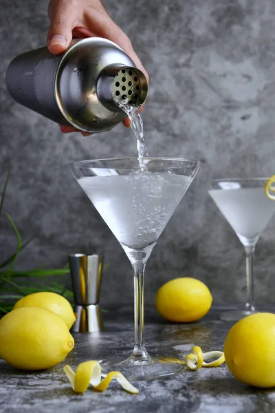 Cocktail Met Citroen Limoen — Stockfoto