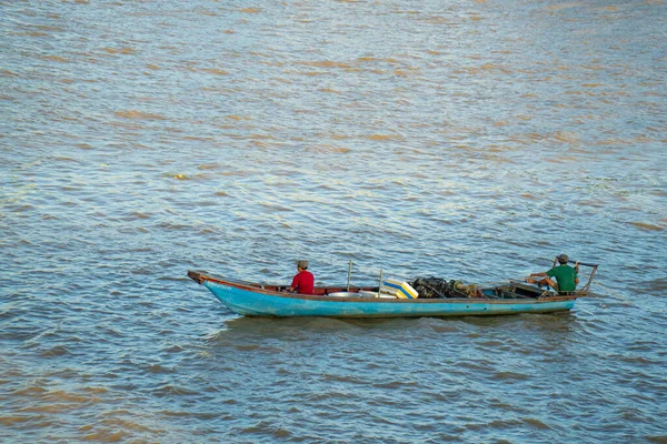 Bateau Pêche Sur Rivière — Photo