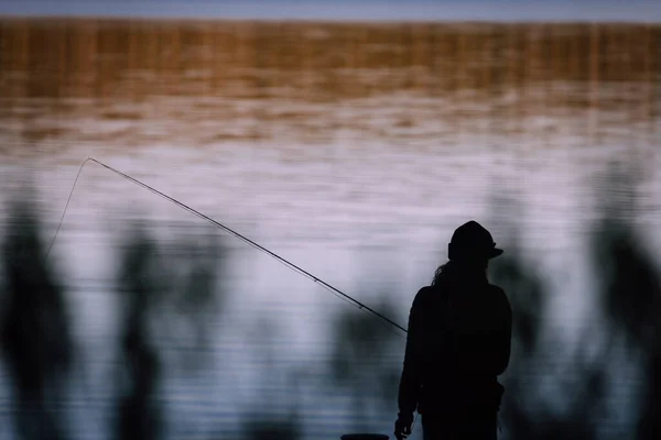 Angeln Auf Dem See — Stockfoto