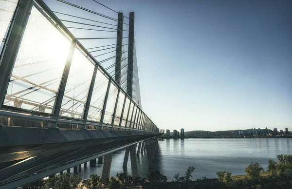 Vista Del Puente Ciudad Riga —  Fotos de Stock