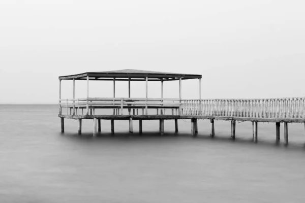 Jetée Bois Sur Plage — Photo