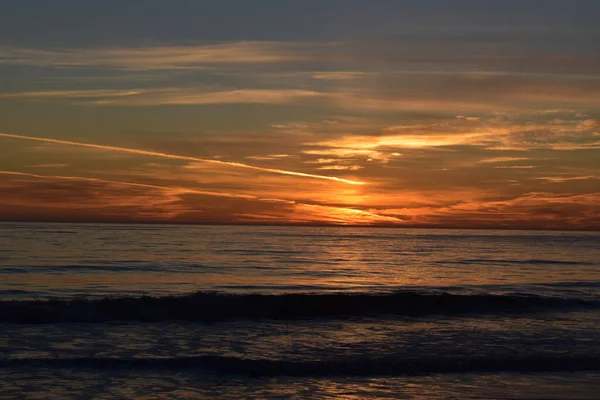 Belo Pôr Sol Sobre Mar — Fotografia de Stock