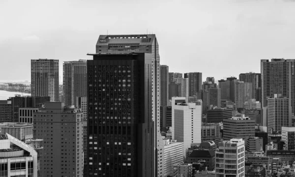 現代建築の建物の白黒写真 — ストック写真