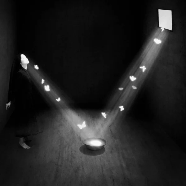 Fond Abstrait Avec Des Lumières Bokeh — Photo