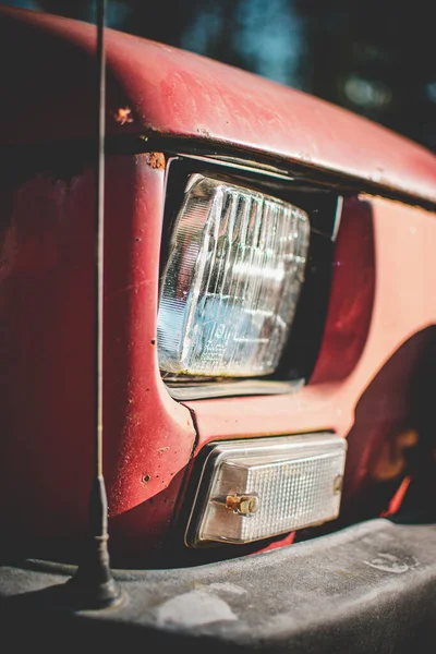 Old Red Car Headlight — Stock Photo, Image