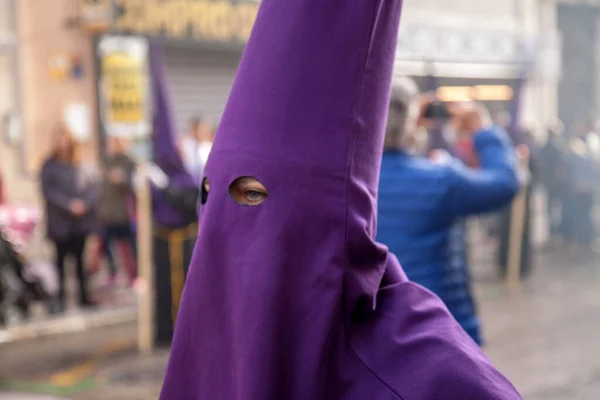 Andaluzia Nazarenos Procissão Durante Semana Santa Semana Santa — Fotografia de Stock