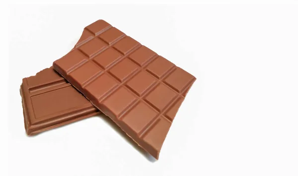 Шоколадная Плитка Белом Фоне — стоковое фото