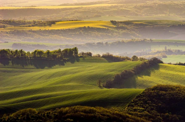 Hermoso Atardecer Sobre Campo — Foto de Stock