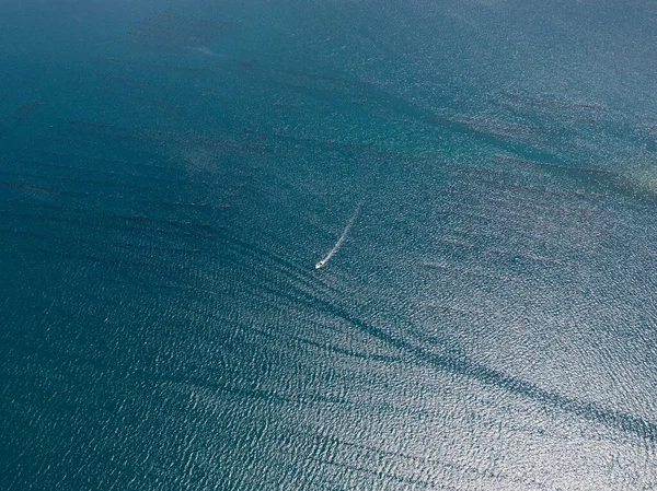 Légi Kilátás Nyílik Tengerre Óceánra Földközi Tenger Partjára — Stock Fotó