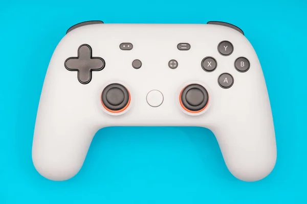 Gamepad Icono Aislado Sobre Fondo Azul Concepto Juego Ilustración —  Fotos de Stock