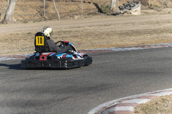 Andar Kart Alta Velocidade Lazer Ativo Entretenimento Pista Karting — Fotografia de Stock