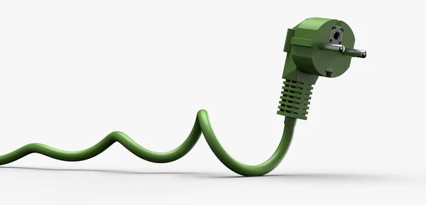 Illustration Green Energy Plug Power Cable — Stock Photo, Image