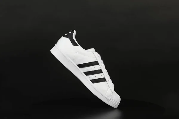 White Sneakers Black Background — Stock Photo, Image