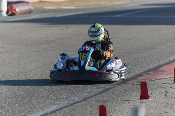 Andar Kart Alta Velocidade Lazer Ativo Entretenimento Pista Karting — Fotografia de Stock