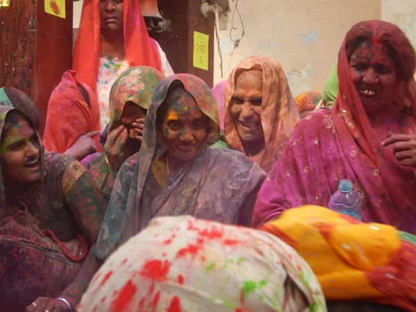 Pessoas Durante Celebração Holi Índia — Fotografia de Stock