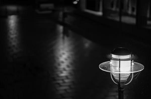 Bir Sokak Lambasının Siyah Beyaz Fotoğrafı — Stok fotoğraf