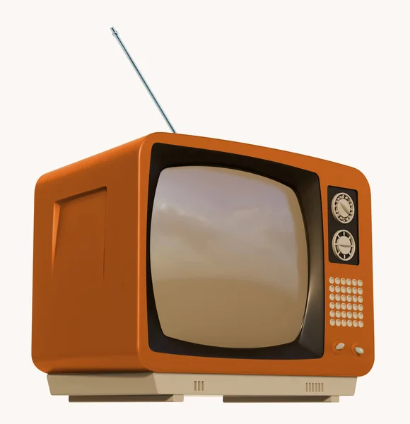 Stary Telewizor Izolowane Białym Tle — Zdjęcie stockowe