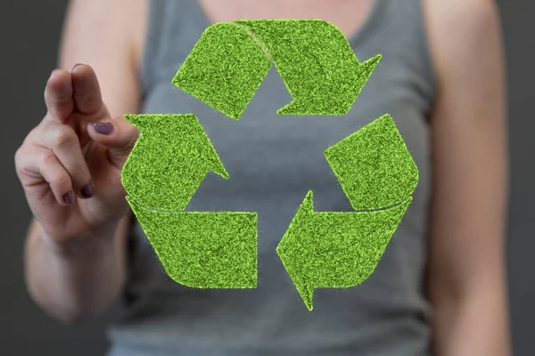 Концепція Екології Зеленим Символом Переробки — стокове фото