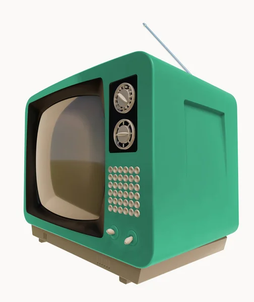 Старый Телевизор Белом Фоне — стоковое фото