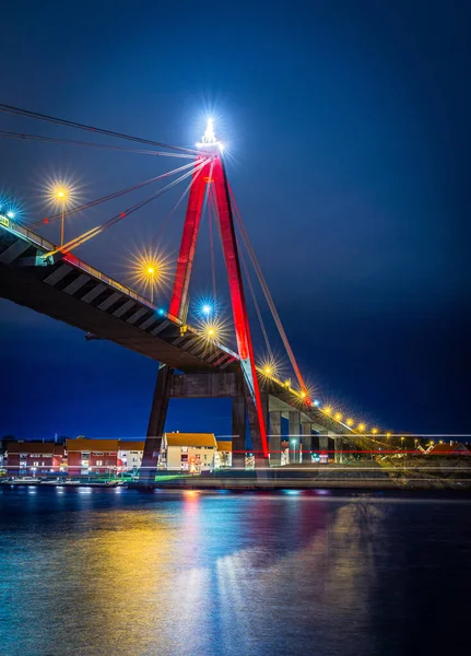 Híd Folyó Felett Város Riga Latvia — Stock Fotó