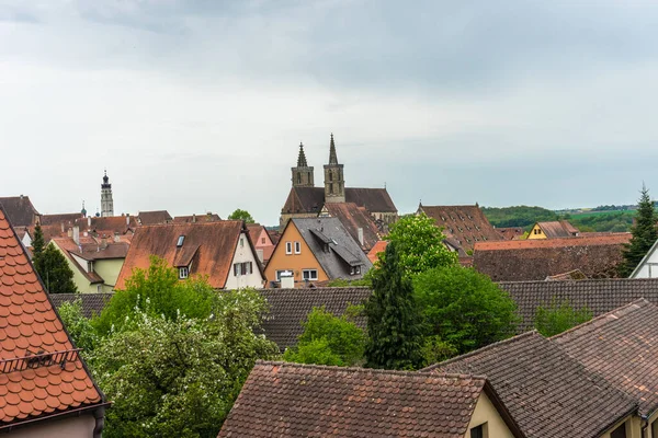 Schöne Aussicht Auf Die Stadt Mit Traditionellen Deutschen Häusern Und — Stockfoto