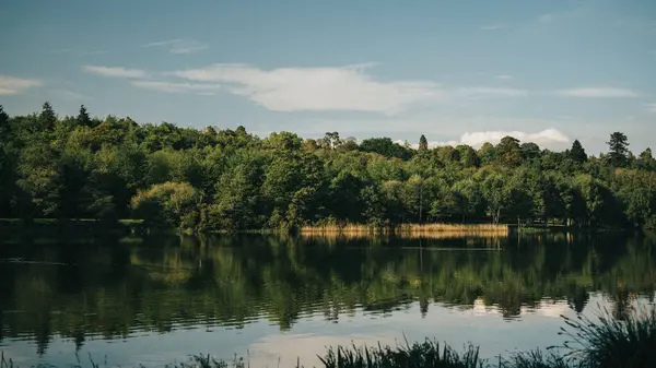 Beau Paysage Avec Lac Une Rivière — Photo