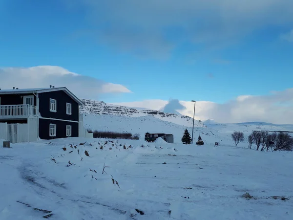 Winterlandschaft Mit Schneebedeckten Bäumen Und Bergen — Stockfoto