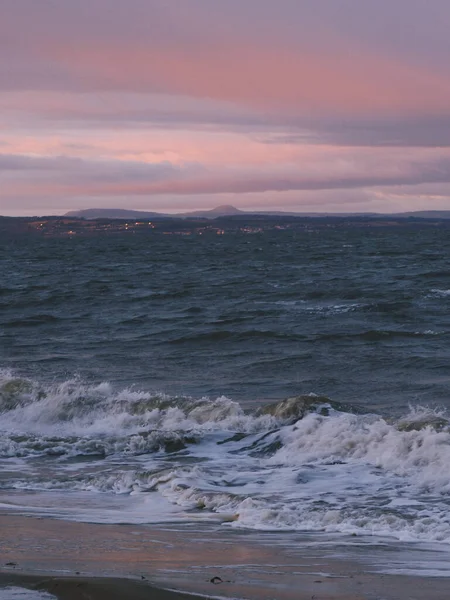 Prachtige Zonsondergang Boven Zee — Stockfoto