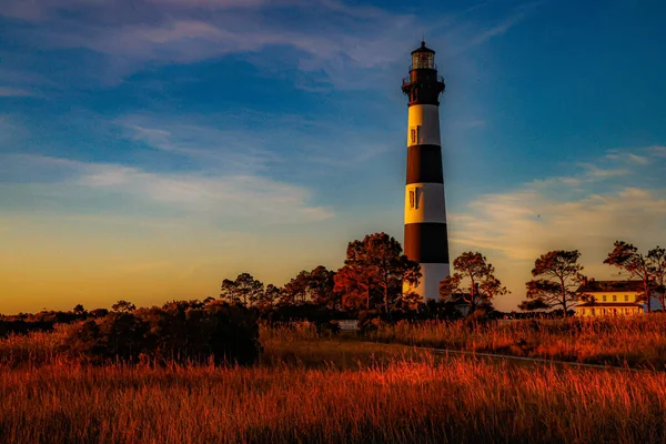 Lighthouse Sunset Netherlands — Stock Photo, Image