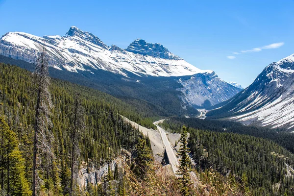 Výhled Vysokou Skalnatou Cestu Národním Parku Banff Alberta Kanada — Stock fotografie