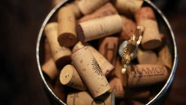 Widok Bliska Korków Wina — Zdjęcie stockowe
