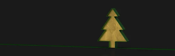 黑色背景上的圣诞树 — 图库照片