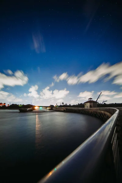 Visão Noturna Ponte Cidade — Fotografia de Stock