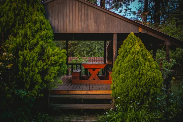 Maison Bois Dans Forêt — Photo