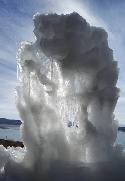 Cristais Gelo Lago Congelado — Fotografia de Stock