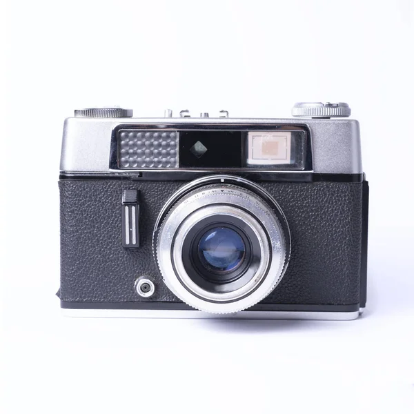 Oude Vintage Camera Geïsoleerd Witte Achtergrond — Stockfoto