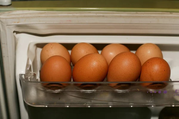 Huevos Bandeja Sobre Fondo Blanco —  Fotos de Stock