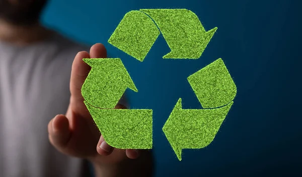 Concept Vert Écologique Recycler Symbole Avec Les Mains — Photo